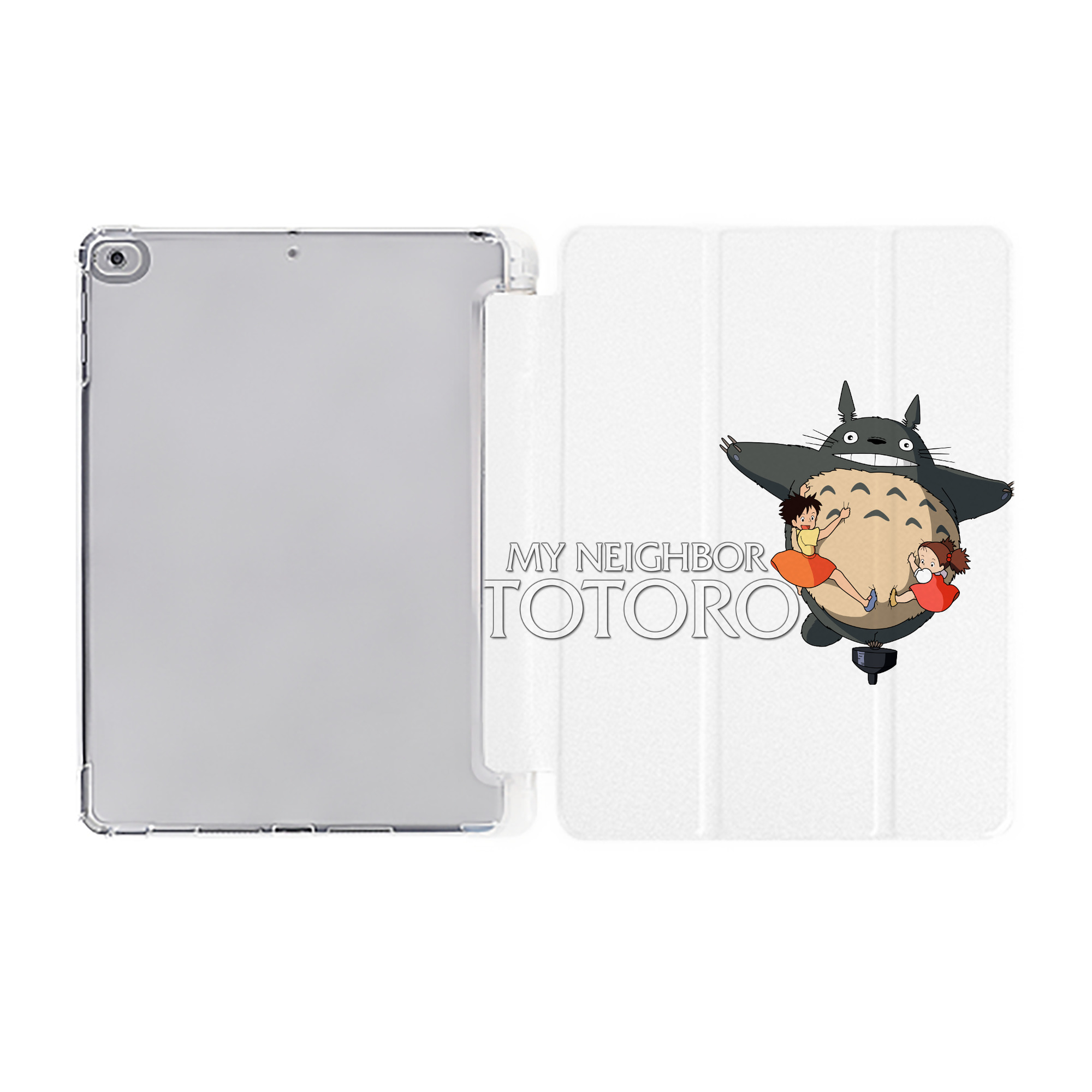 （画像用） となりのトトロ 草壁メイ 草壁サツキ My Neighbor Totoro Satsuki Kusakabe Mei Kusakabe IPad ケース ペン収納付き 三つ折りスタンド PUレザー×シリコン 対応機種9.5/10.5/10.9インチ